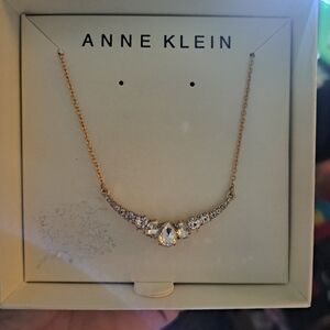 Anne Klein Gold Necklace with Crystal Accents